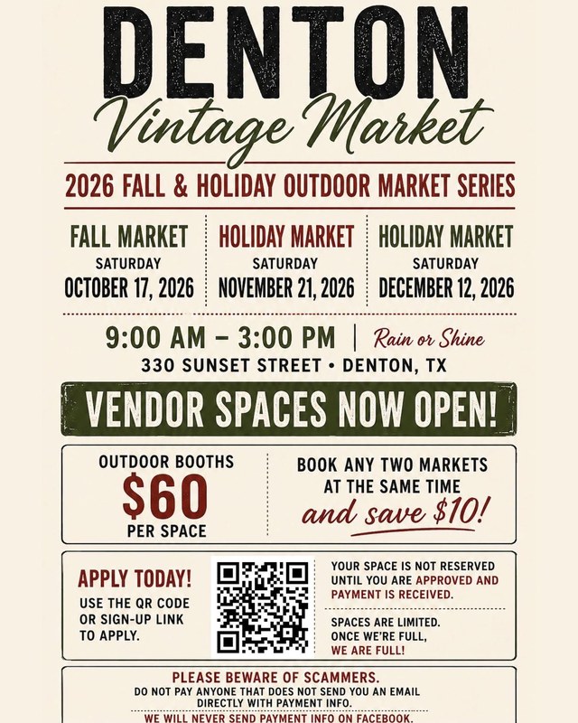 Image for Denton Vintage Market Fall & Holiday Outdoor Market Series