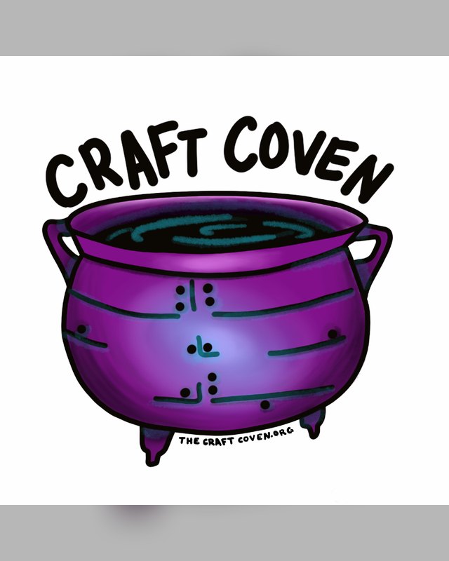 Craft Coven logo of a purple cauldron with the words Craft Coven above it.