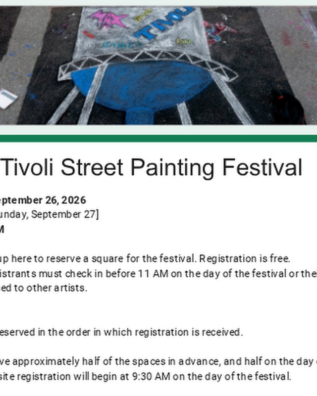 Image for 2026 Tivoli Street Painting Festival