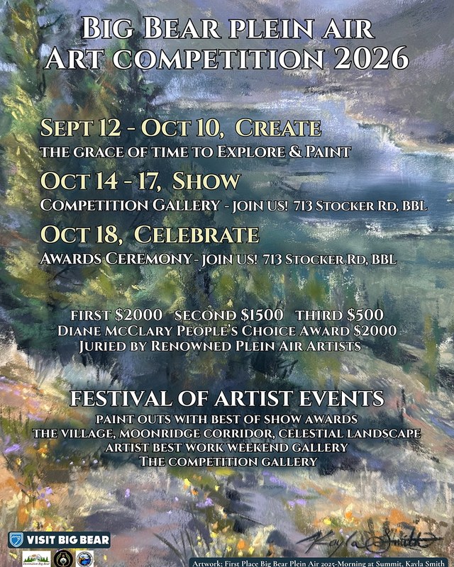 Image for Big Bear Plein Air Art Competition and Festival of Artist Events (3rd Annual, 2026)