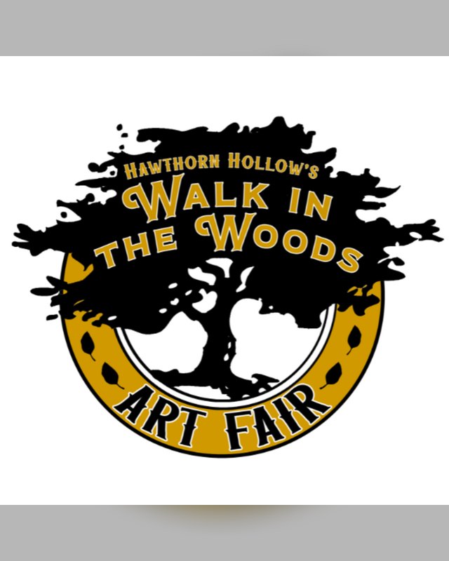 Walk in the Woods Art Fair logo with a tree and gold ring badge.