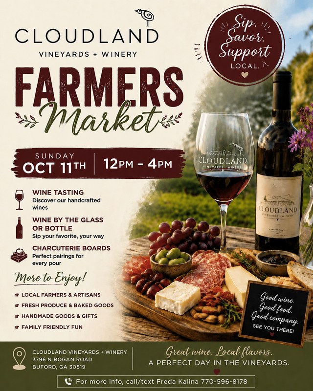 Image for Cloudland Vineyards + Winery Farmers Market