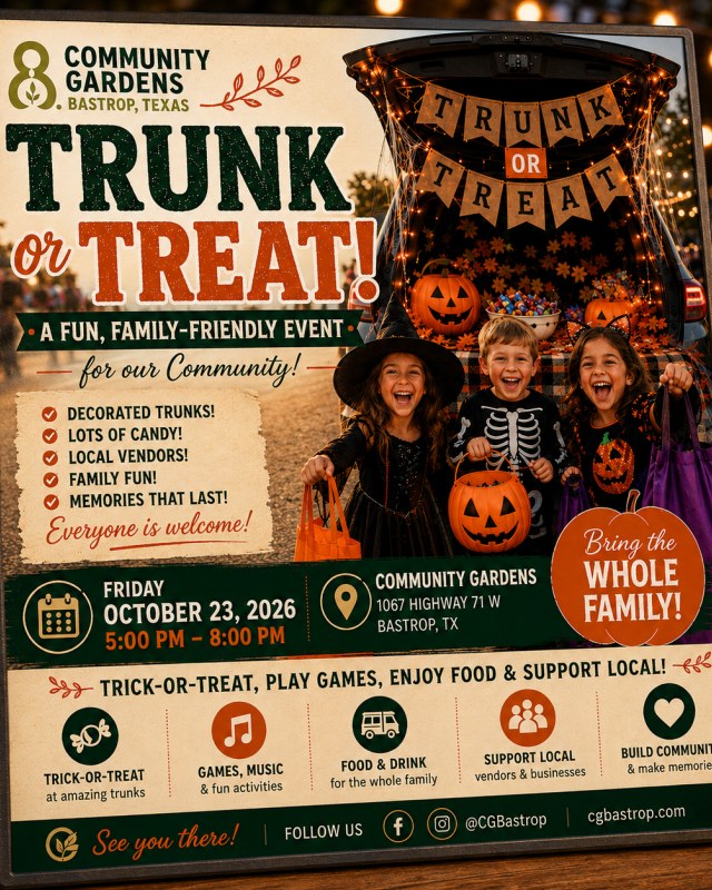 Image for Party at the Patch Trunk or Treat at Community Gardens