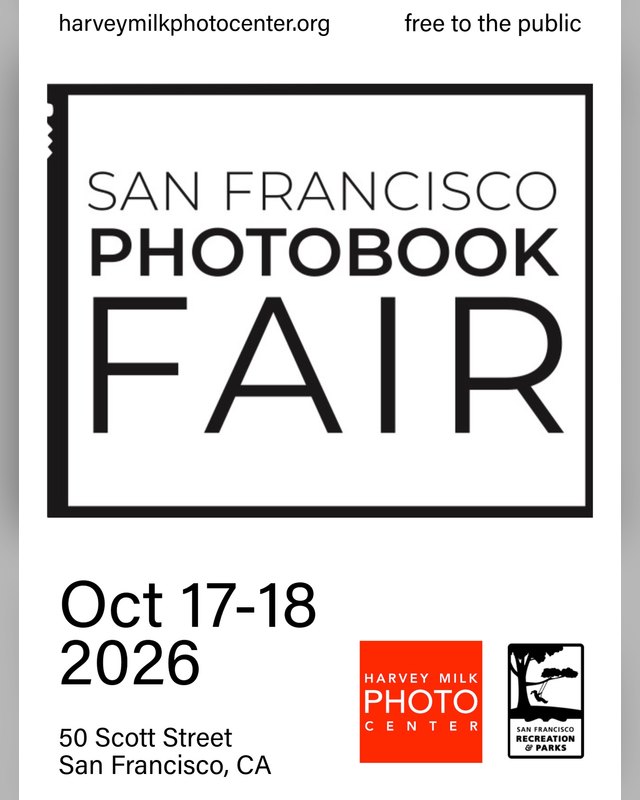 Flyer for San Francisco Photobook Fair, Oct 17-18 2026, at 50 Scott Street, San Francisco.