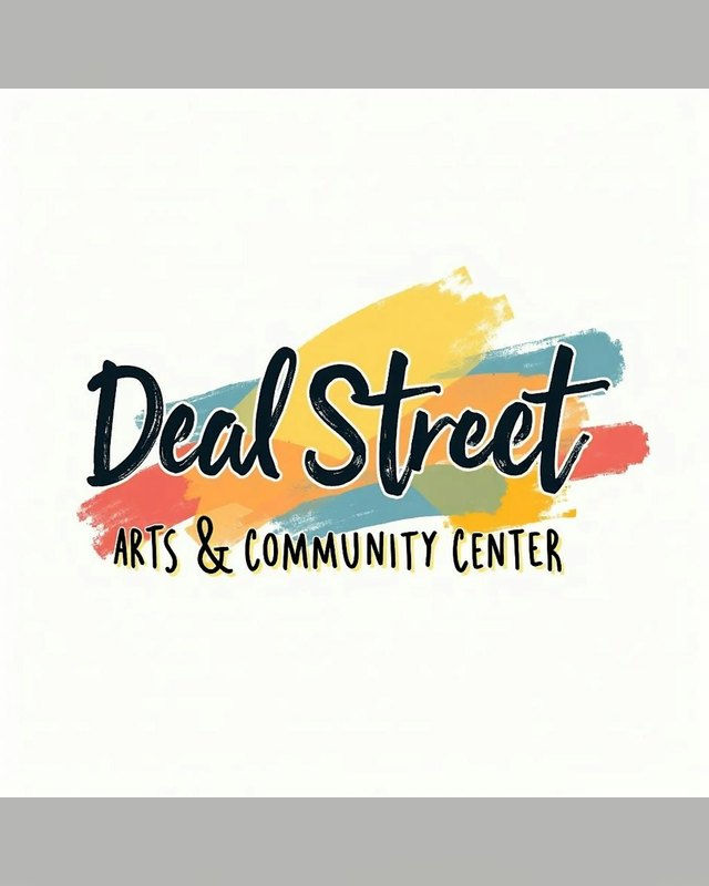 Deal Street Arts & Community Center logo with colorful brush strokes.