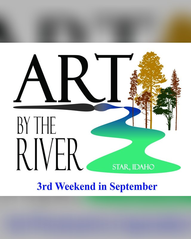 Art by the River logo with trees and a winding river, captioned 3rd Weekend in September.