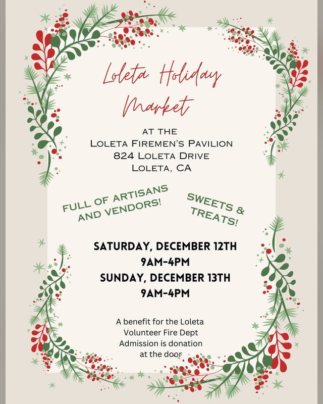 Flyer for the 5th Annual Loleta Holiday Market