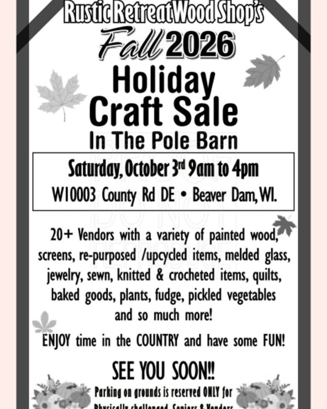 Image for Fall 2026 Holiday Craft Sale in the Pole Barn