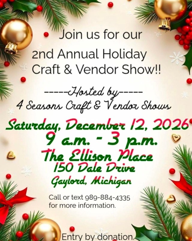 Image for 2nd Annual Holiday Craft & Vendor Show - The Ellison Place