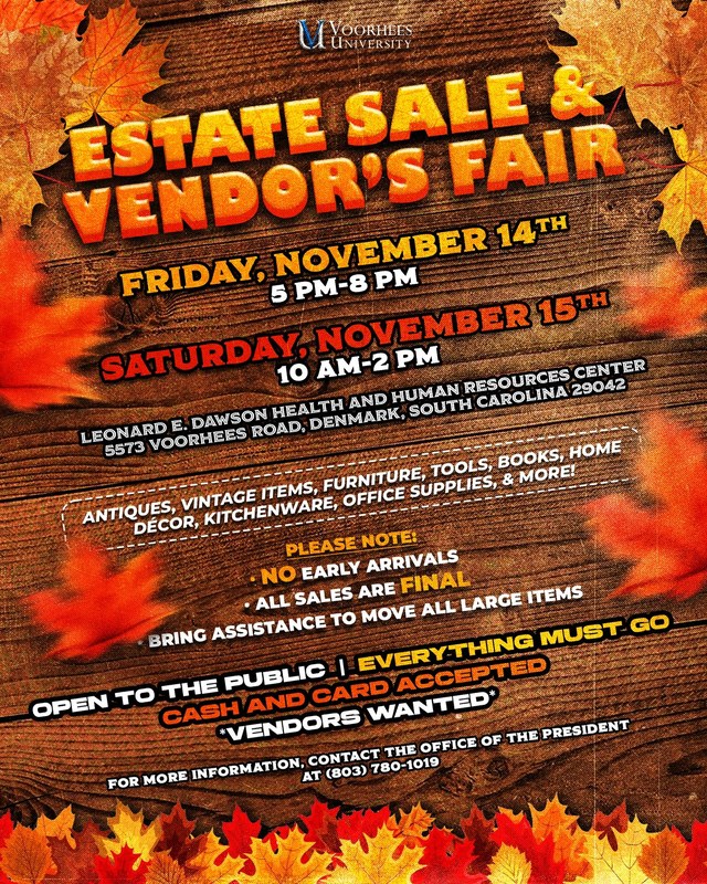 Image for Voorhees University Estate Sale & Vendor's Fair