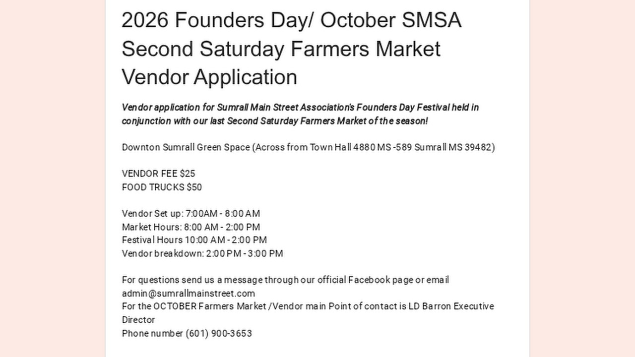 Image for Sumrall Founder's Day Festival 2026