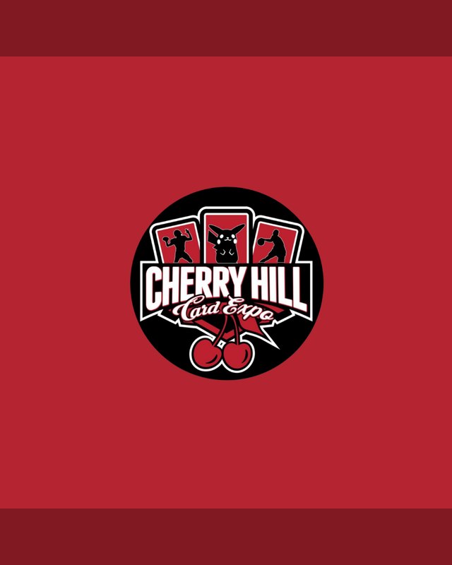 Cherry Hill Card Expo logo: playing cards and cherries in a black circle on red.