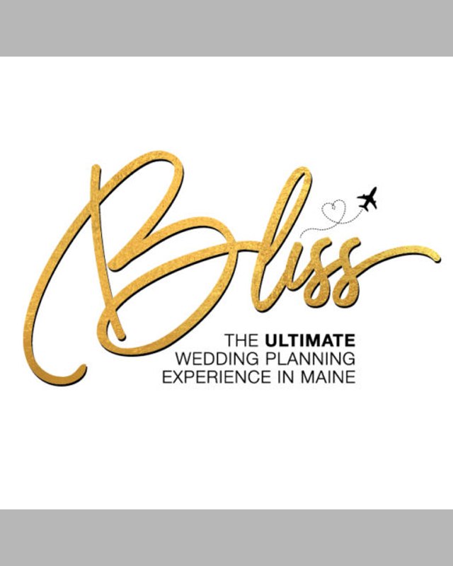 Bliss Wedding Show gold script logo with the tagline The Ultimate Wedding Planning Experience in Maine.