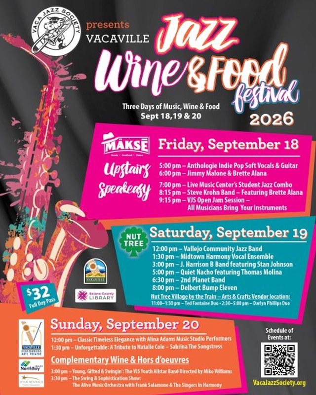 Image for 26th Annual Vacaville Jazz, Wine and Food Festival 2026
