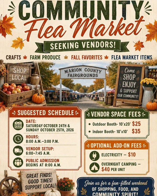 Image for Community Flea Market at the Marion County Fairgrounds