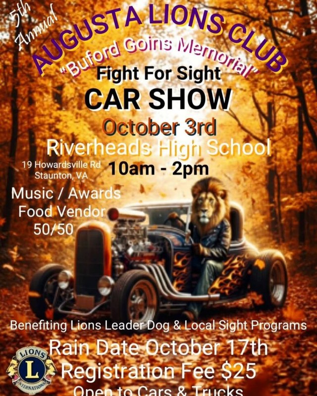 Image for Augusta Lions Club Buford Goins Memorial Fight for Sight Car Show