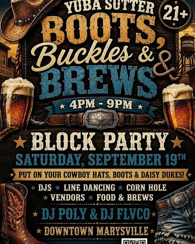 Image for Yuba Sutter Boots, Buckles & Brews