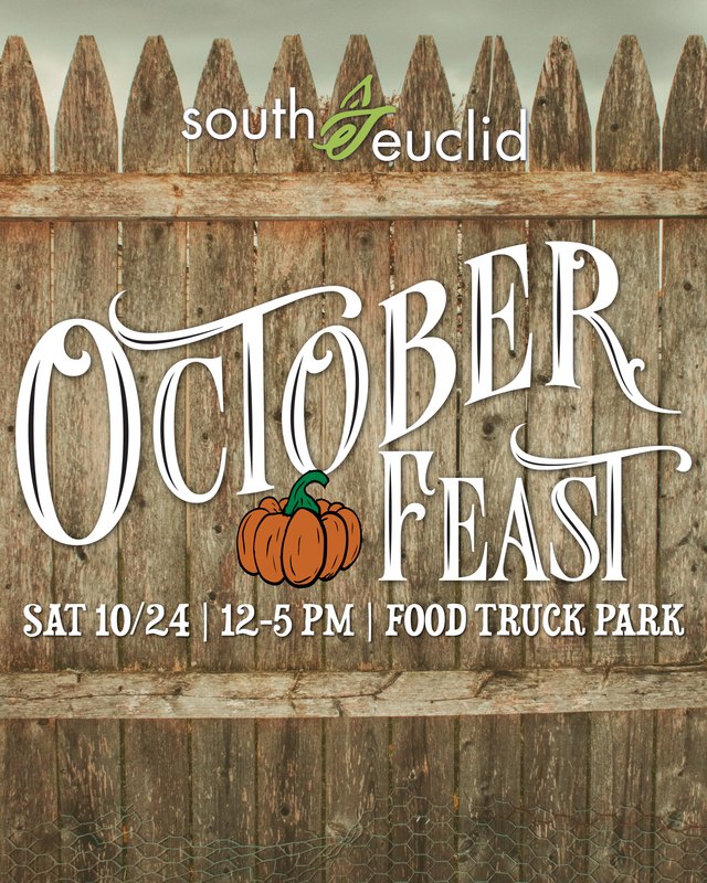 Flyer for October Feast, Saturday 10/24 from 12 to 5 PM at the Food Truck Park.