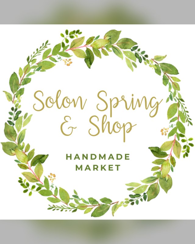Solon Spring & Shop Handmade Market logo with a wreath of leaves