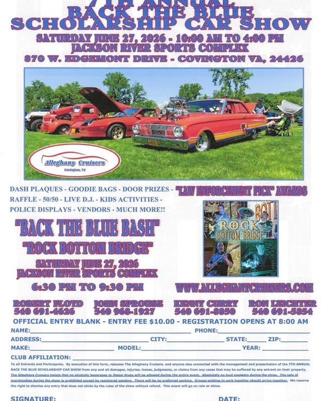 Image for Back the Blue Scholarship Car Show