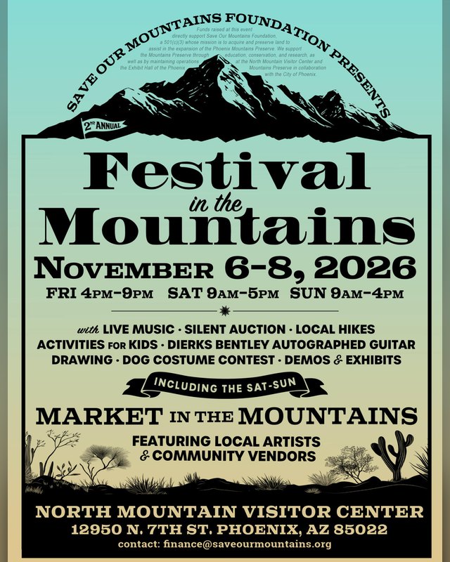 Flyer for Festival in the Mountains, November 6-8, 2026, at the North Mountain Visitor Center.
