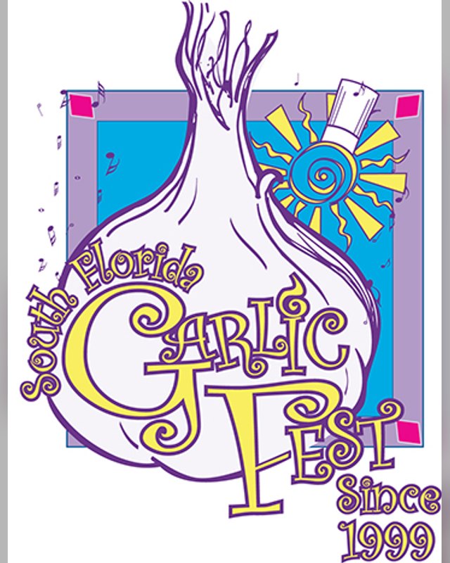 South Florida Garlic Fest logo with a garlic bulb and the words Since 1999.
