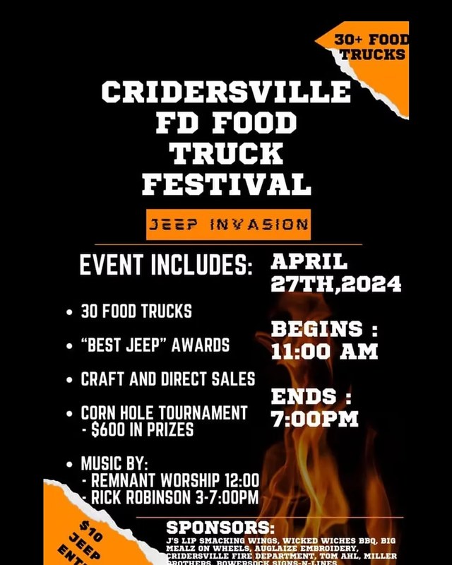 Image for Cridersville FD Food Truck Festival and Jeep Invasion