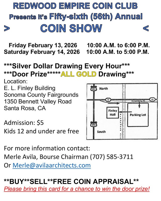 Image for Redwood Empire Coin Club 56th Annual Coin Show