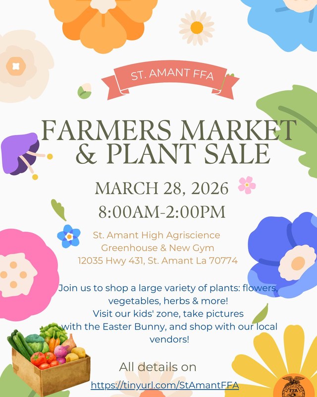 Image for St. Amant FFA Farmers Market and Plant Sale