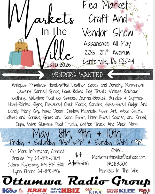 Image for Markets in the Ville – Flea Market, Craft & Vendor Show (Appanoose All Play)