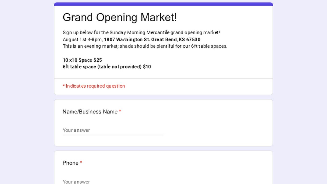 Image for Sunday Morning Mercantile Grand Opening Market