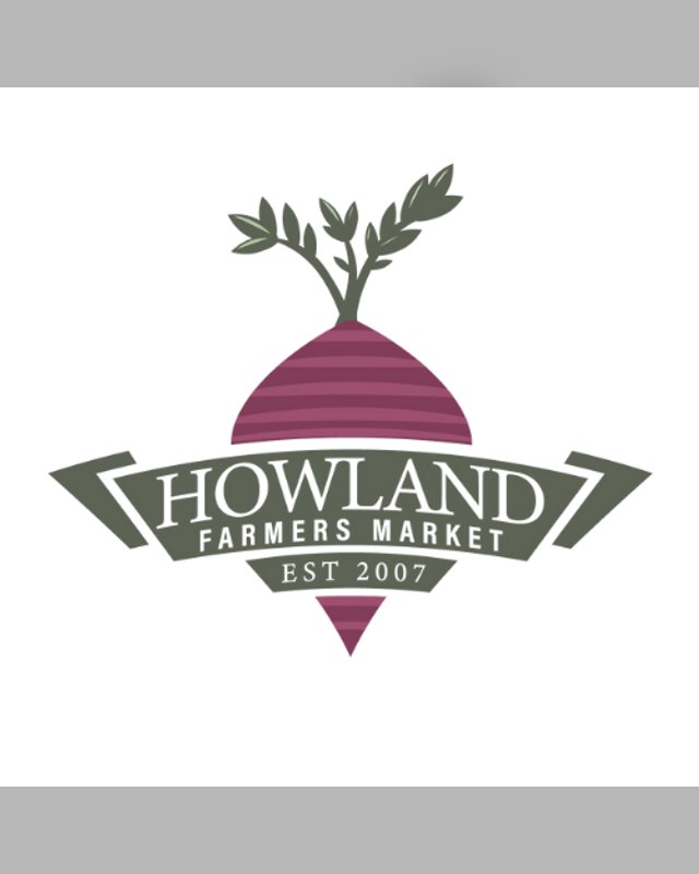 Howland Farmers Market logo with a purple radish and the text Est. 2007.