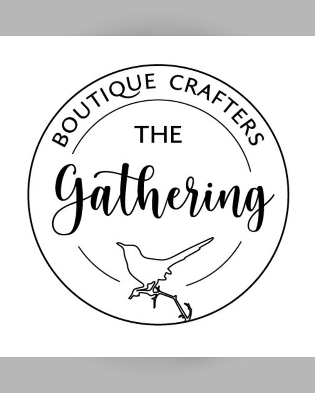 The Gathering Boutique Crafters circular logo with a bird illustration.